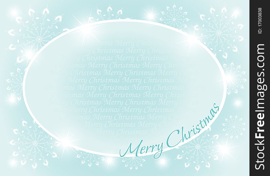 Christmas and New Year festive background with oval Frame and snowflakes. Christmas and New Year festive background with oval Frame and snowflakes