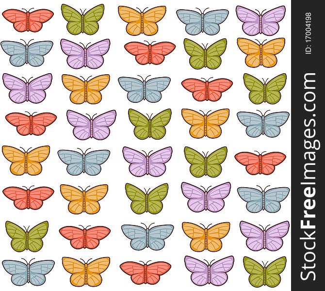 Colorful butterflies pattern