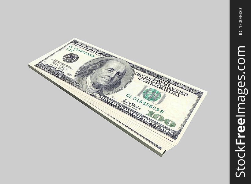 An illustration of dollars pack isolated. An illustration of dollars pack isolated