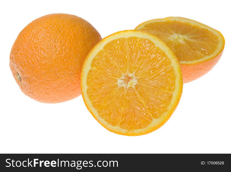Fresh orange be appetizing isolated over the white background. Fresh orange be appetizing isolated over the white background