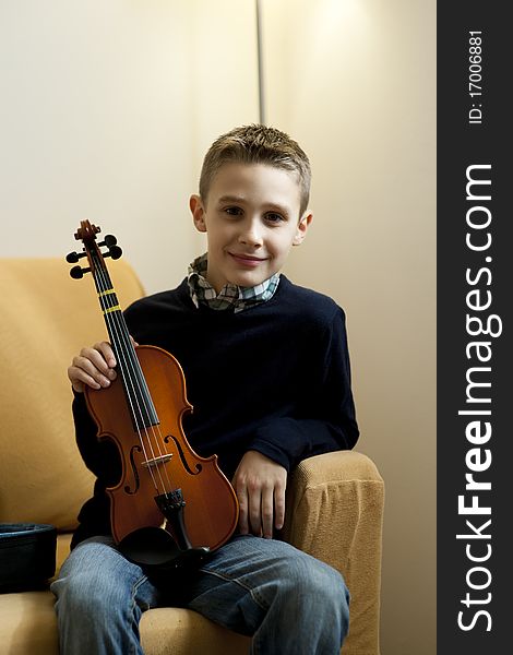 Young boy with violin