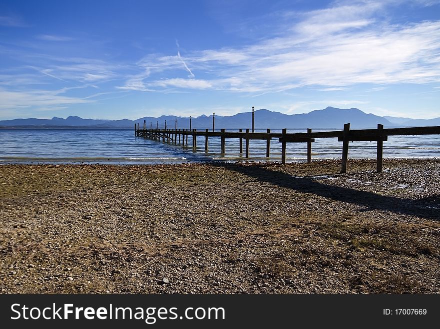 Jetty at lake Chiemsee