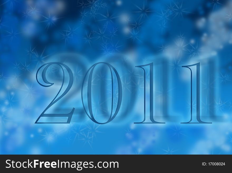 Happy New Year 2011 - Blue Background Illustration