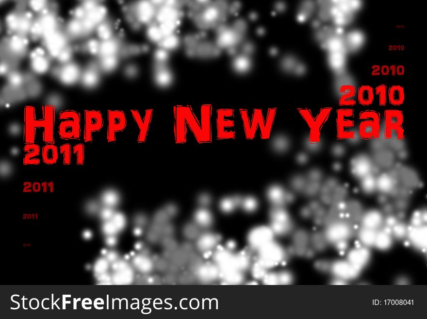 Happy New Year 2011 - Red Background Illustration