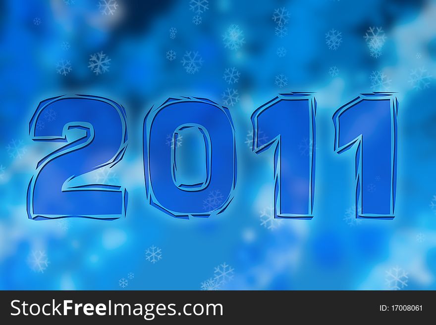 Happy New Year 2011 - Blue Background Illustration