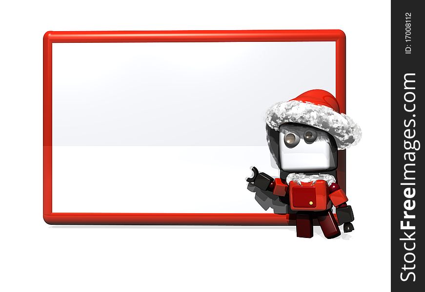 A 3D-rendered Christmas robot blank board