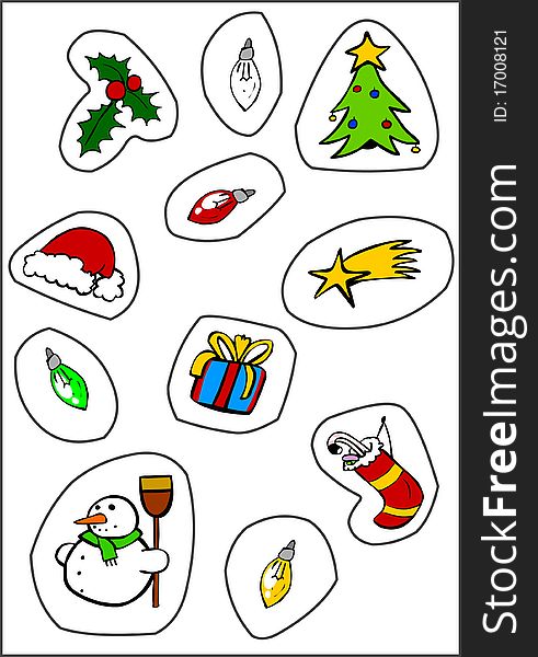 11 colorful and funny christmas stickers.