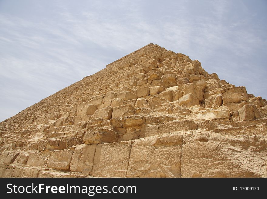 One of the pyramids in the encient city of Giza near Kairo.