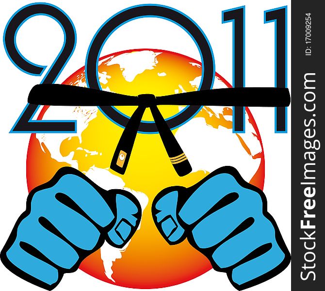 Original Symbol Martial arts two fists,red earth. Calendar 2011. Original Symbol Martial arts two fists,red earth. Calendar 2011