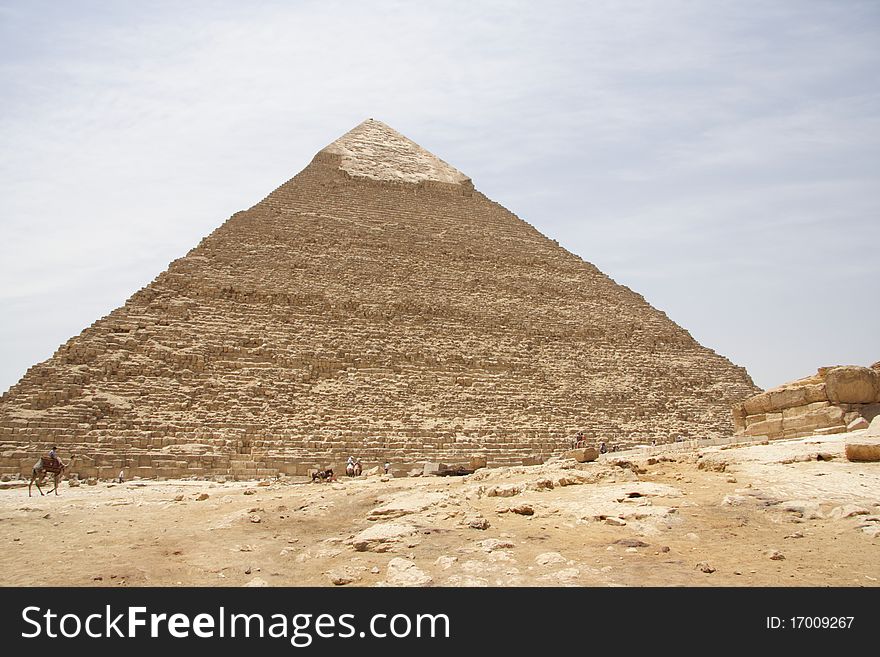 Egyptian pyramid in Giza next to Kairo.