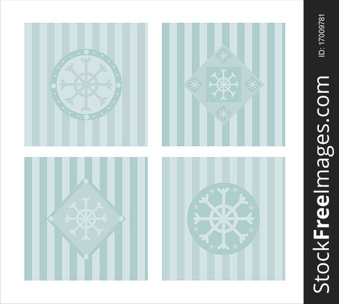 Set of 4 cute winter backgrounds