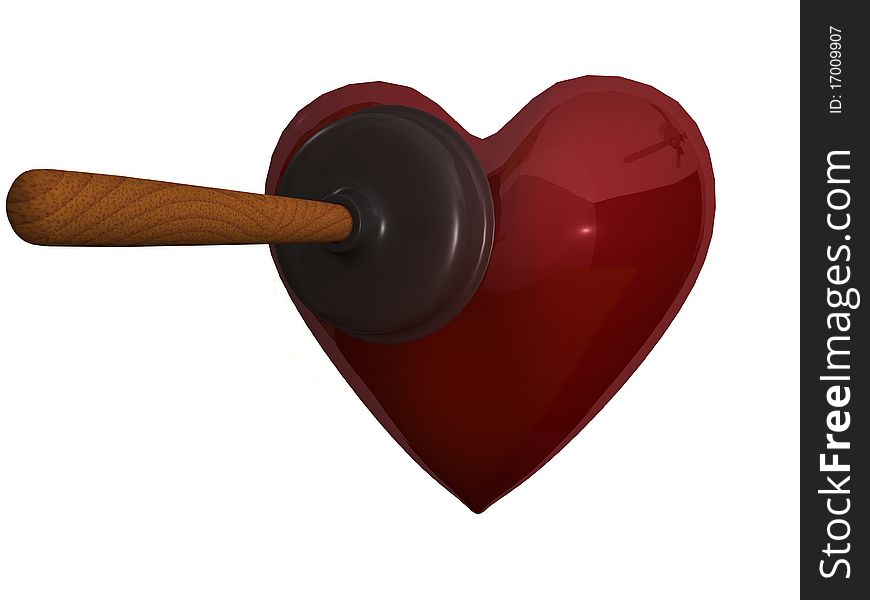 A plunger and heart