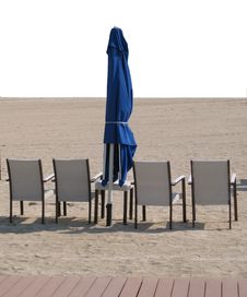 Chairs And Umbrella On Sandy Beach Stock Photo Chairs And Umbrella On Sandy Beach Stock Photo