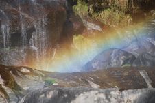 Rainbow On Waterfall Royalty Free Stock Photography
