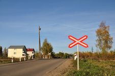 Unguarded Railway Crossing. Stock Photo Unguarded Railway Crossing. Stock Photo
