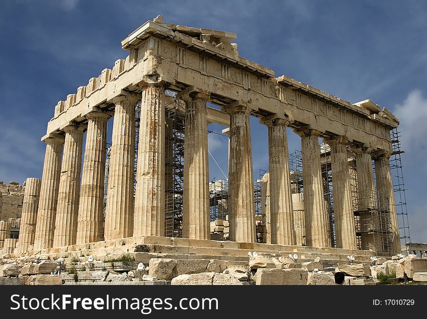 The Parthenon atop Acropolis in Athens, Greece