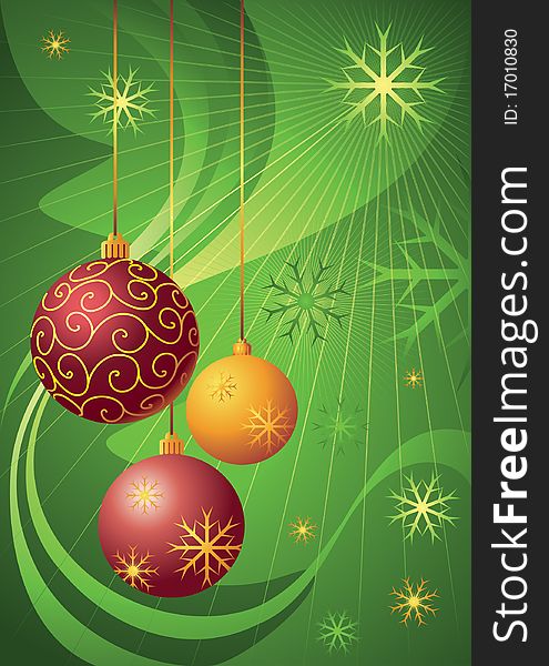 Vector illustration of template for Christmas card.