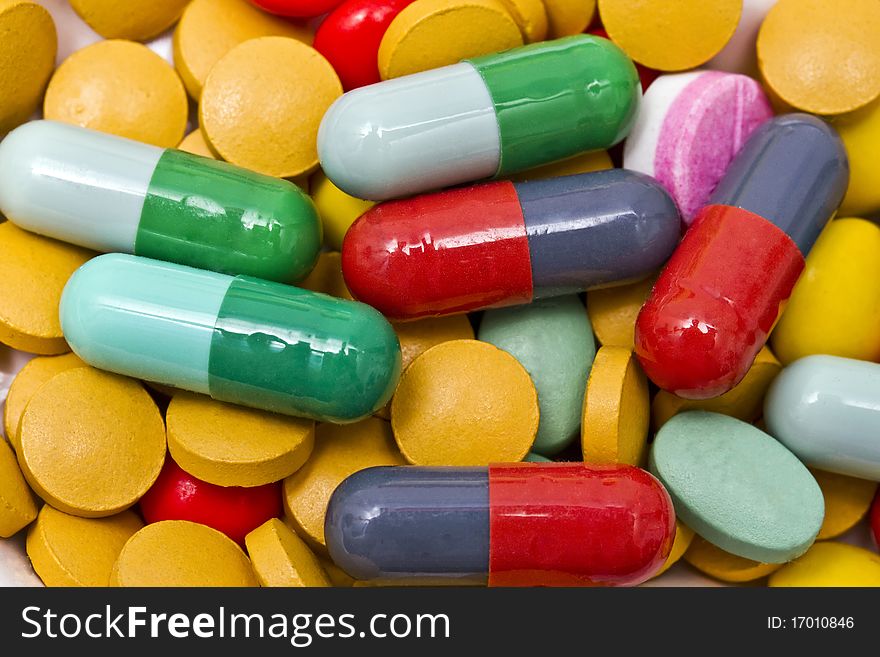 Multi Color Pills Closeup