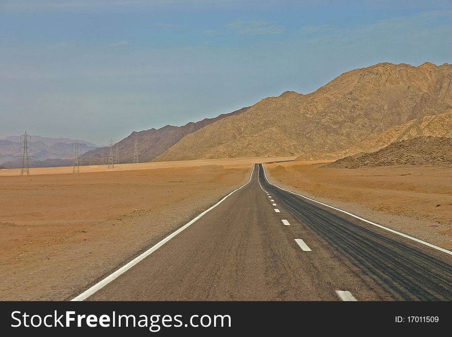 Road in desert, Egypt, africa