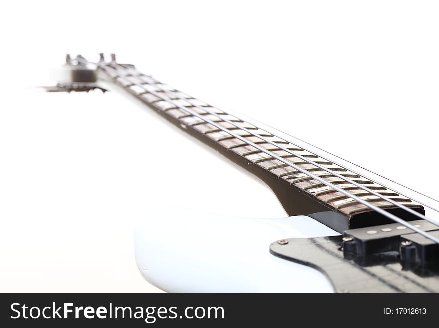 Bass guitar isolated on white background