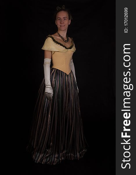 Girl in nineteenth century dress