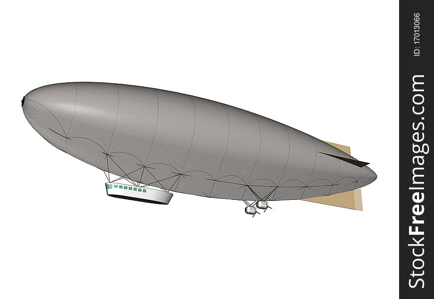 Semi-rigid airship. Exterior.