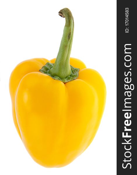 Bulgarian yellow peppers on a white background. Bulgarian yellow peppers on a white background