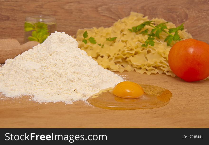 Fresh pasta ingredients
