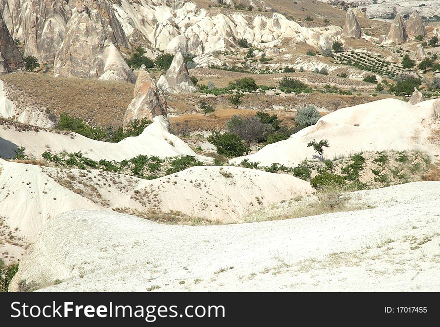 Ancient cave-town near Goreme, Cappadocia, Turkey. Ancient cave-town near Goreme, Cappadocia, Turkey