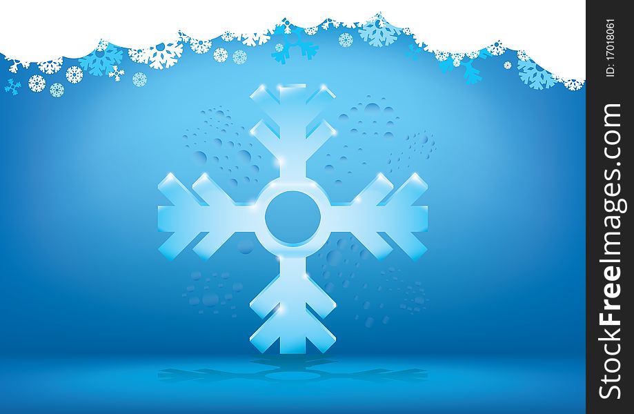 Abstract winter snowflake background