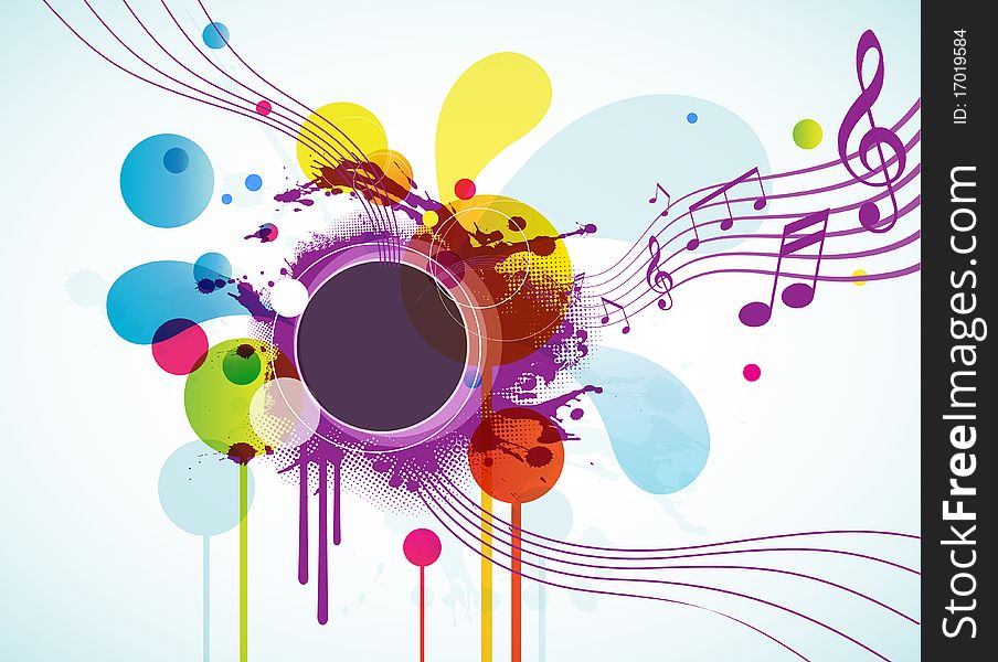 Abstract background with tunes. Vector art.