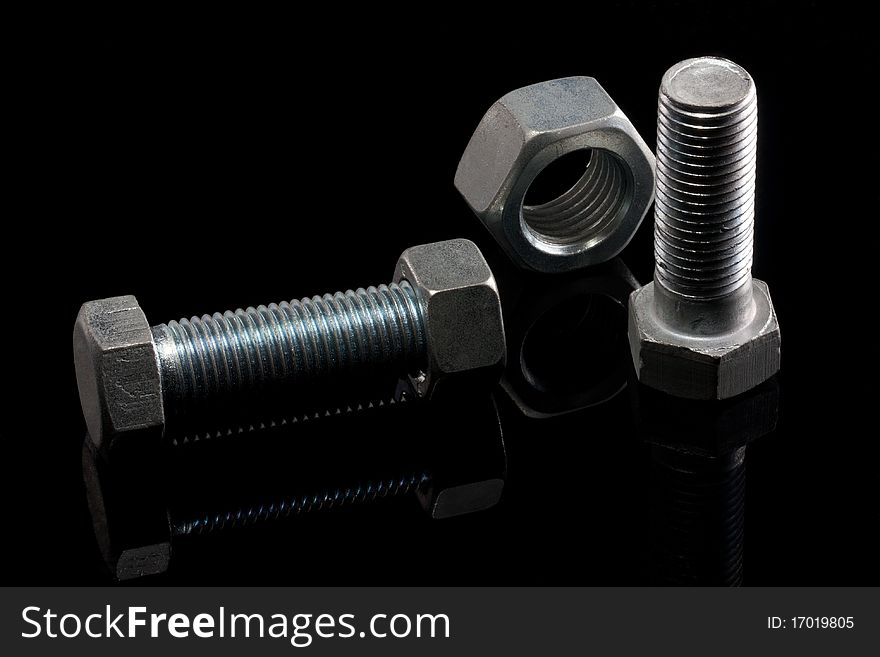 Some bolt isolated of black. Some bolt isolated of black