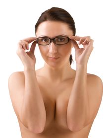 Free Topless Lady Holding Glasses Royalty Free Stock Image - 17020036