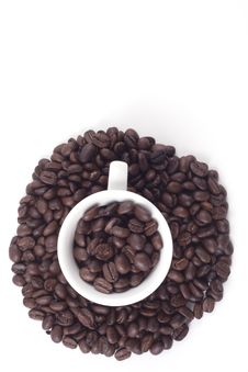 Cup Of Dark Roasted Coffee Beans Stock Photos Cup Of Dark Roasted Coffee Beans Stock Photos