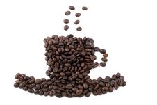 Coffee Cup Of Coffee Beans Royalty Free Stock Photography Coffee Cup Of Coffee Beans Royalty Free Stock Photography