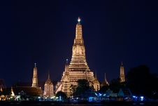 Temple Of Dawn (Wat Arun) At Night Stock Image