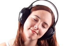 Girl Enjoying Her Music Royalty Free Stock Photos Girl Enjoying Her Music Royalty Free Stock Photos
