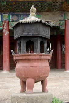 Buddhist Urn In Mongolia Royalty Free Stock Photo