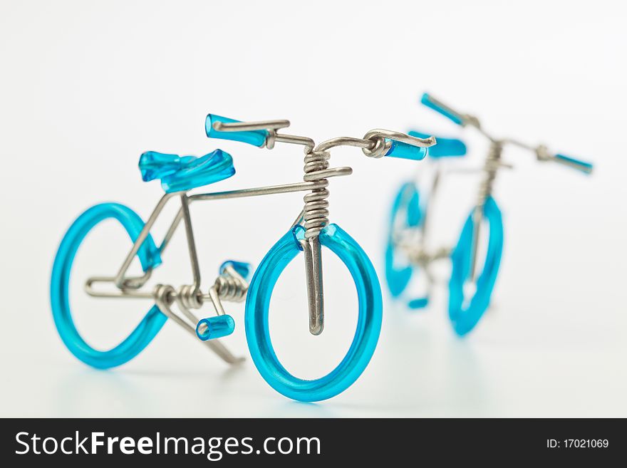 Hand made bright sky color wired bicycles