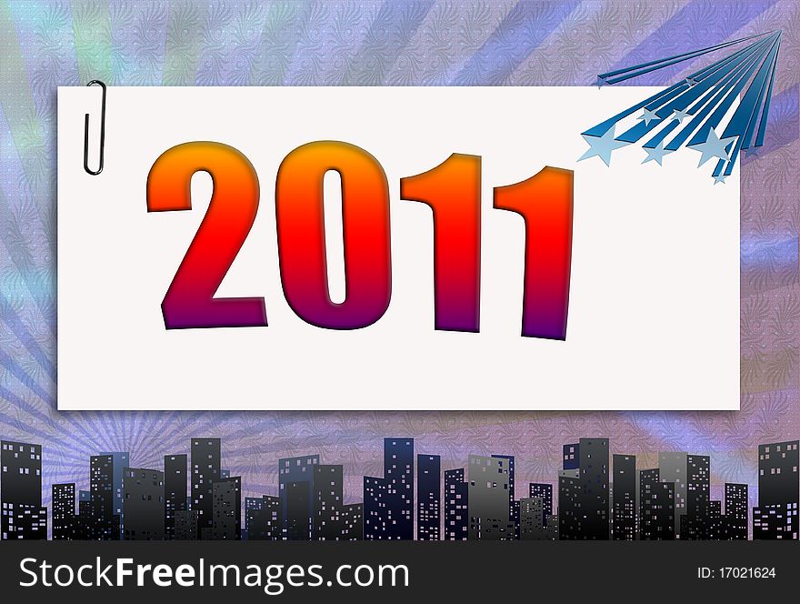 2011 in a colourful framework on a bright background. 2011 in a colourful framework on a bright background