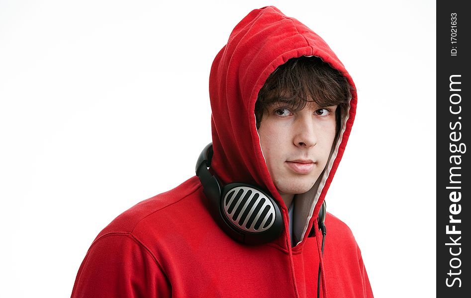 An image of a young man with headphones. An image of a young man with headphones