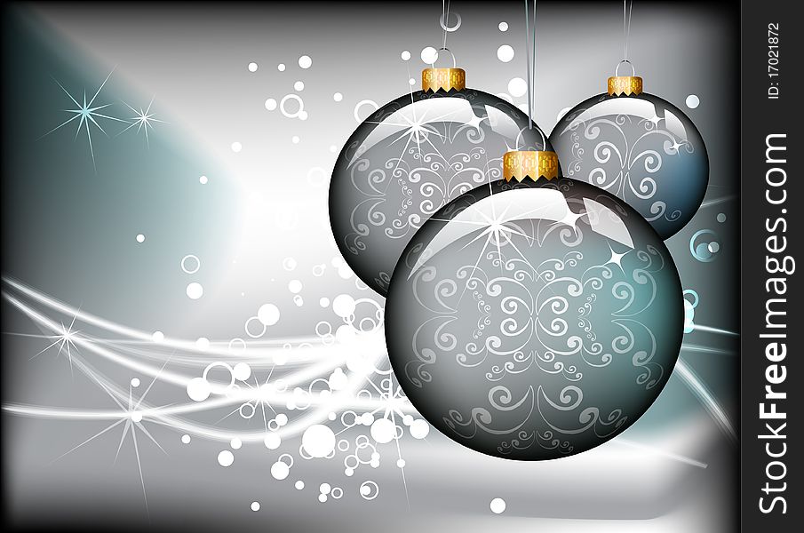 Christmas background design with ornaments