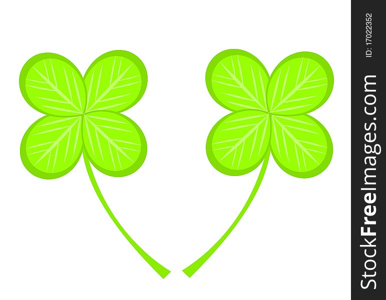 Two four-leaf clovers  illustration
