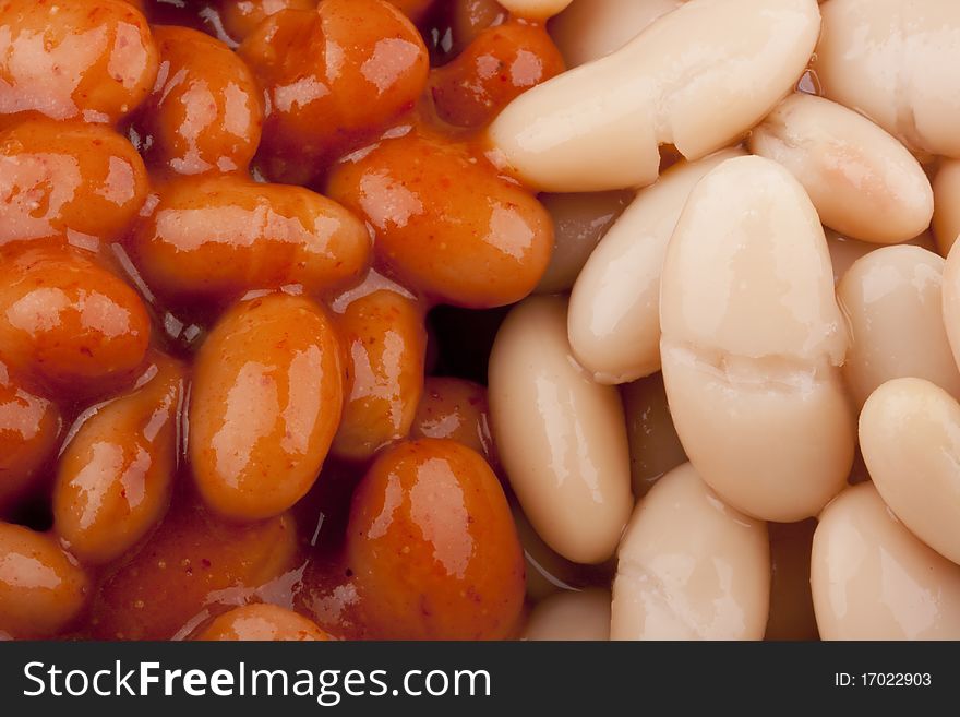 White canned beans mixed with some hot sauce. White canned beans mixed with some hot sauce.