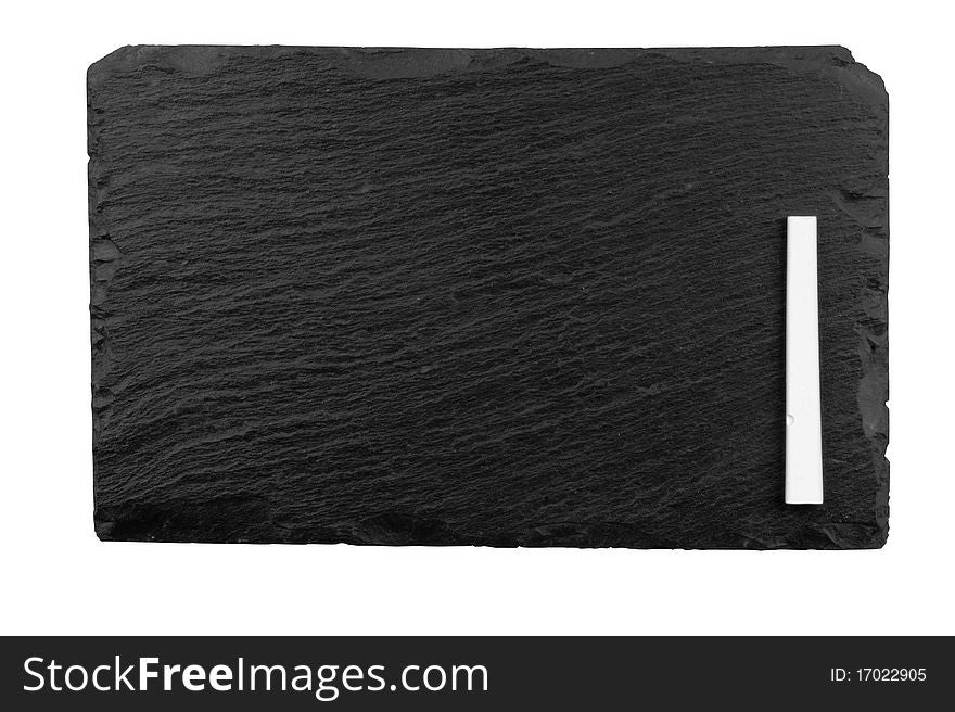 A blank blackboard with chalk. Studio shot isolated on white with clipping path. A blank blackboard with chalk. Studio shot isolated on white with clipping path.