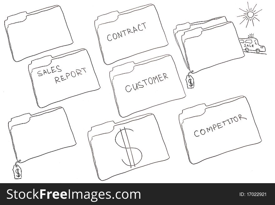 Folder drawings made for creative concepts for marketing.
