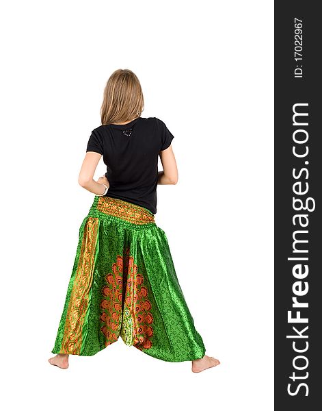 Girl in ethnic trousers
