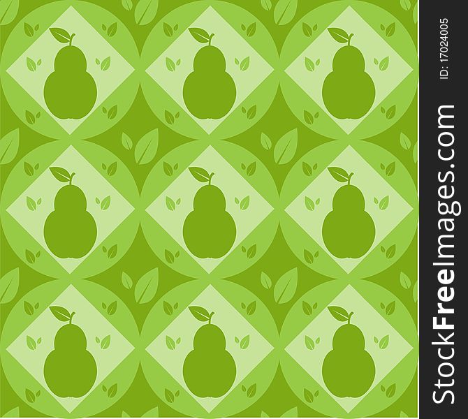 Cute green pattern with pears. Cute green pattern with pears