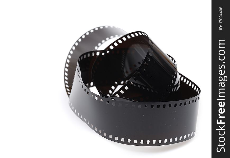 Black photo film isolated on white background. objects