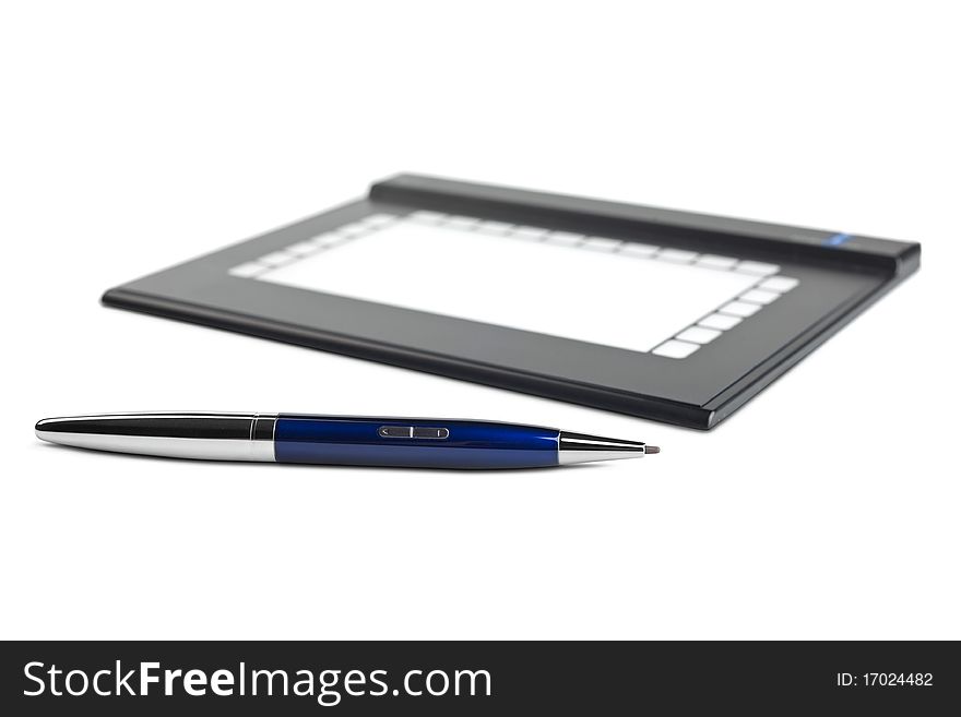 Graphic tablet on a white background